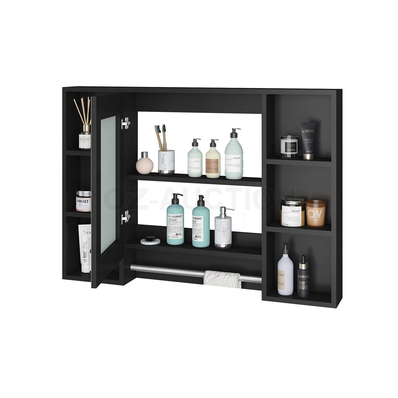 Bathroom Mirrored Cabinet Wall Storage Organizer