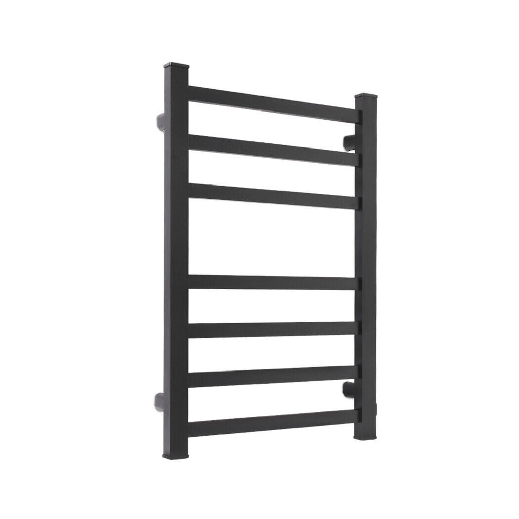 7-Bar Electric Heated Towel Rail in Black