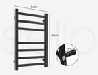 7-Bar Electric Heated Towel Rail in Black