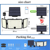 234 LED Solar Motion Sensor Light 5500K Cool Black Outdoor Security Flood Lamp