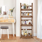 Rustic Wood 4-Tier Plant Stand & Bookshelf