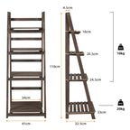 Rustic Wood 4-Tier Plant Stand & Bookshelf