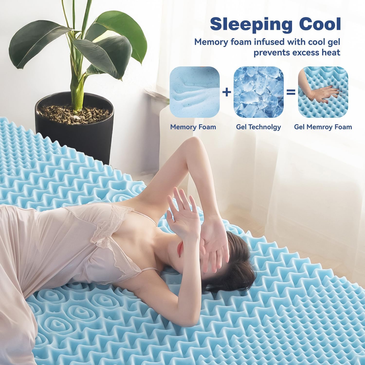 King 8cm Memory Foam Mattress Topper