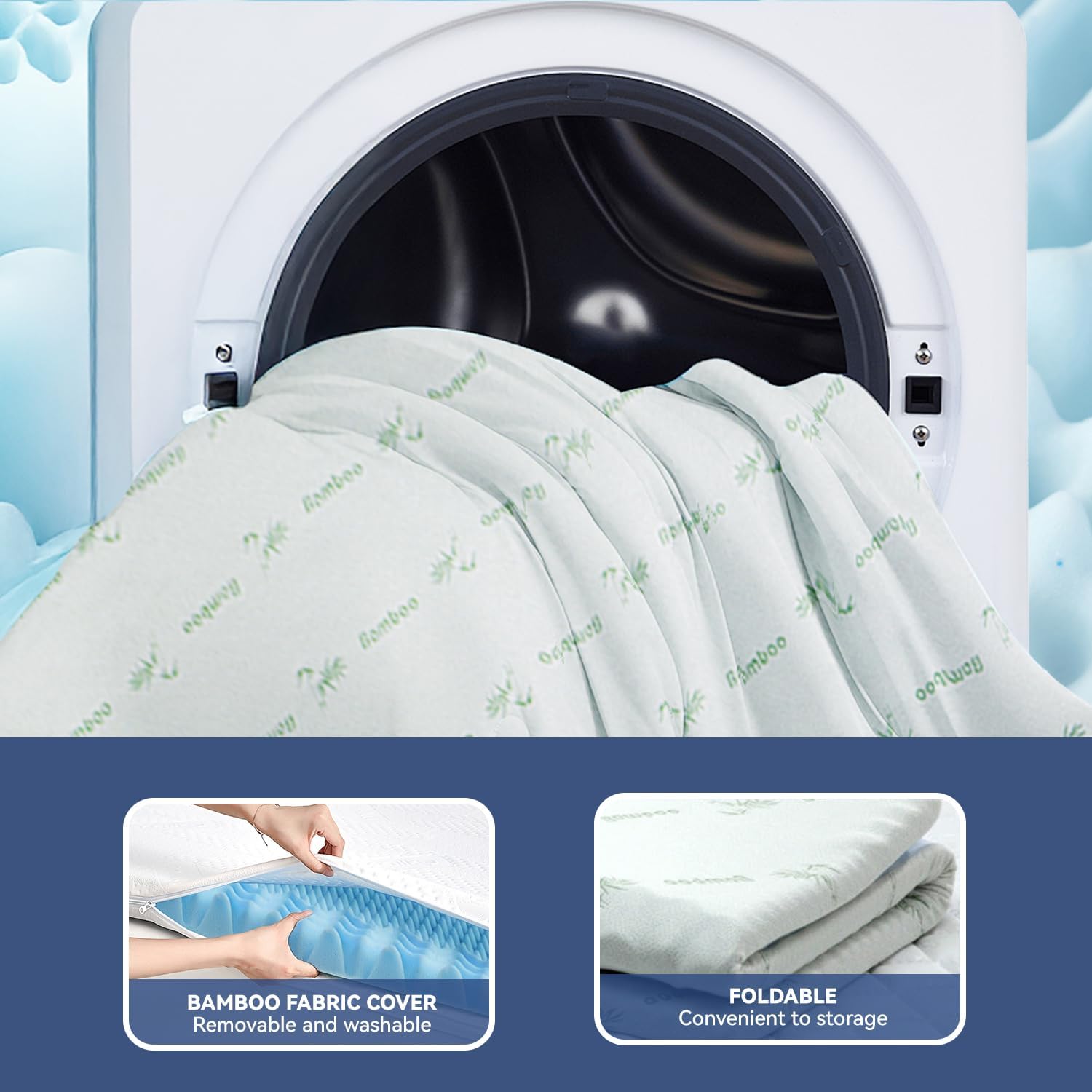 King 8cm Memory Foam Mattress Topper