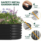 Oval Raised Garden Bed 160x80x42cm Galvanised Steel Planter