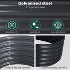 Oval Raised Garden Bed Galvanised Steel 240x80x42cm Planter