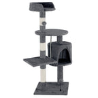 Cat Tower Tree Scratching Post Dark Grey Condo 112cm