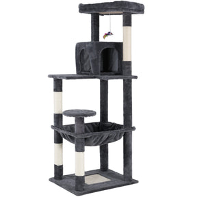 Cat Tower Tree Condo Scratching Post Dark Grey 142cm