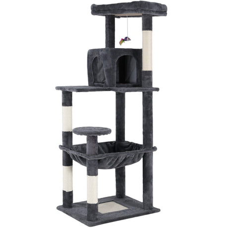 Cat Tower Tree Condo Scratching Post Dark Grey 142cm