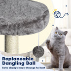 Large Grey Cat Tree Tower Condo with Scratching Post Bed