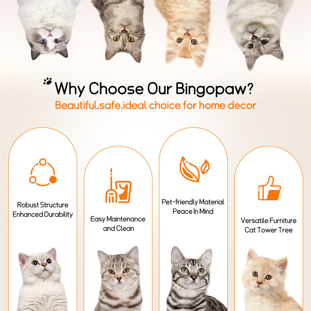 Cat Tree Tower Condo Scratcher Bed Sisal Plush Toy Ball