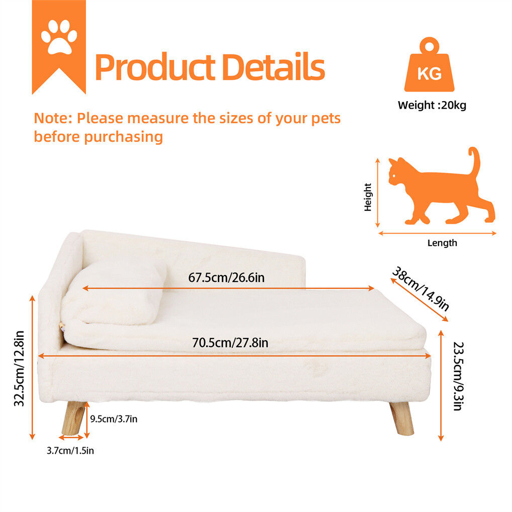 Stylish Small Raised Pet Sofa - Waterproof