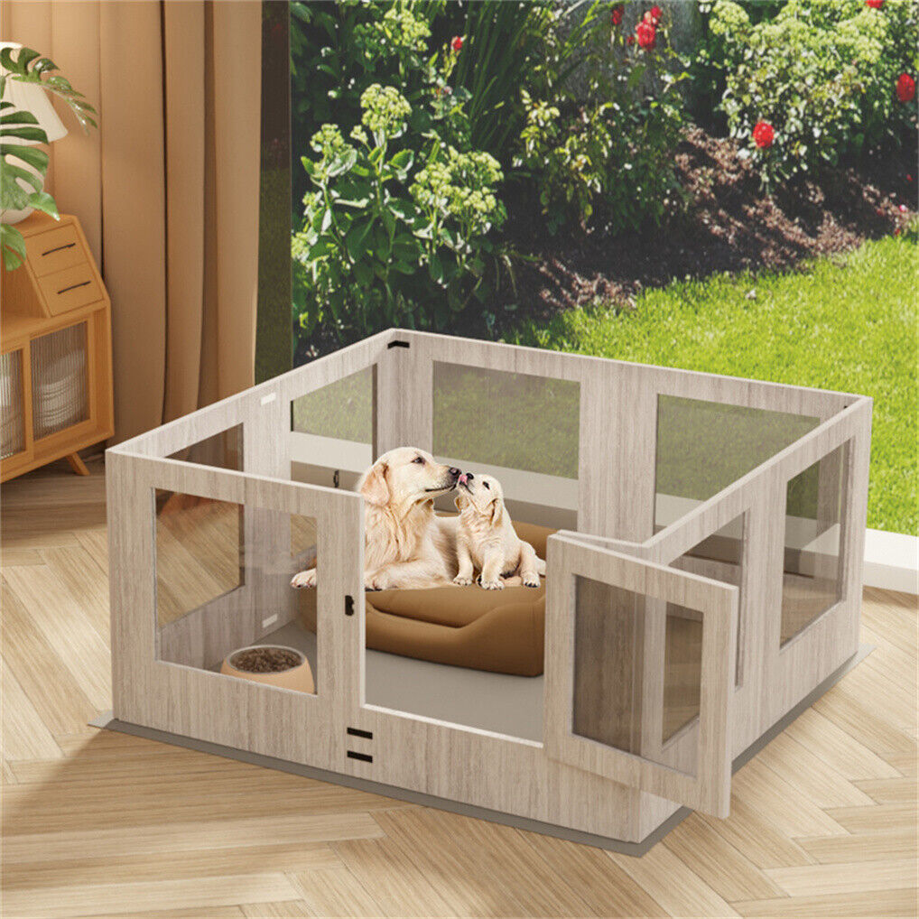 Elegant Large Indoor Whelping Box with Glass