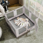 Elegant Large Indoor Whelping Box with Glass