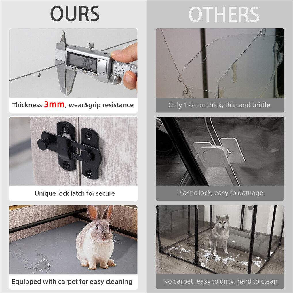 Elegant Large Indoor Whelping Box with Glass