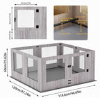 Elegant Large Indoor Whelping Box with Glass