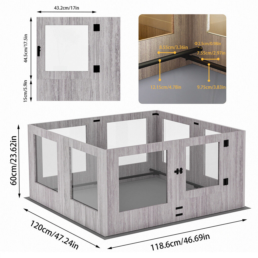 Elegant Large Indoor Whelping Box with Glass
