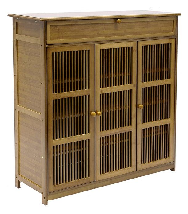 Stylish XL 4-Tier Wooden Shoe Rack Organizer