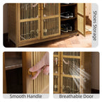 Stylish XL 4-Tier Wooden Shoe Rack Organizer