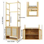 Elegant Bamboo Clothes Rack with Storage