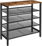 Industrial 5-Tier Shoe Rack and Storage Bench
