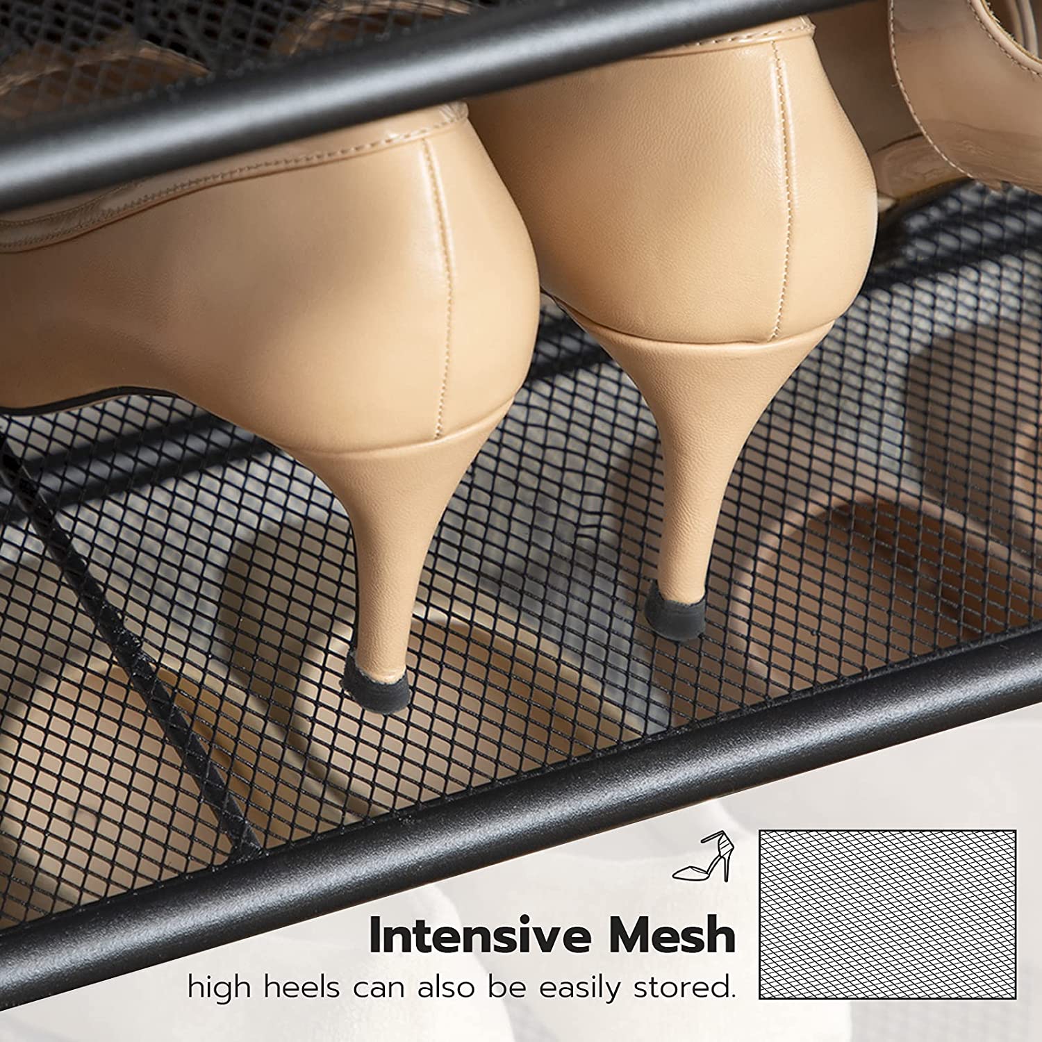 Industrial 5-Tier Shoe Rack and Storage Bench