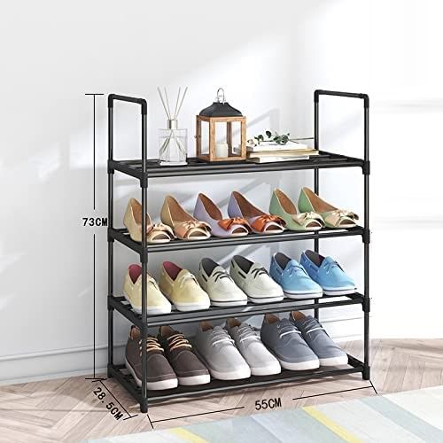 Elegant 4-Tier Stainless Steel Shoe Organizer