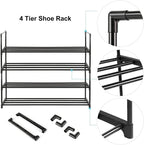 Elegant 4-Tier Stainless Steel Shoe Organizer