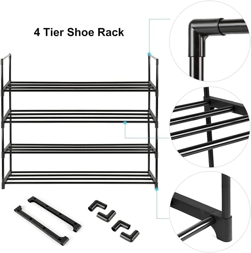 Elegant 4-Tier Stainless Steel Shoe Organizer