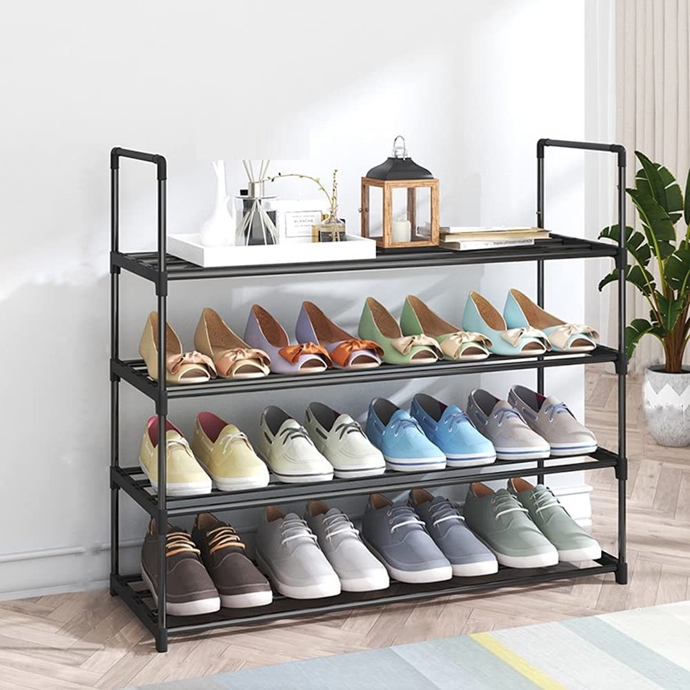 Elegant 4-Tier Stainless Steel Shoe Organizer