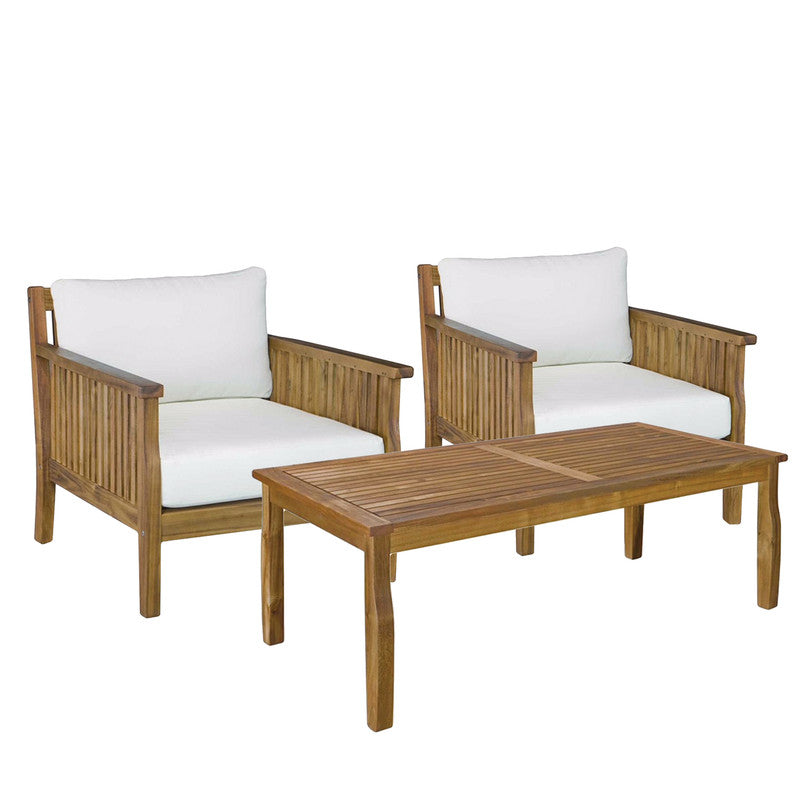 Arizona Acacia Wood 3-Piece Outdoor Dining Set