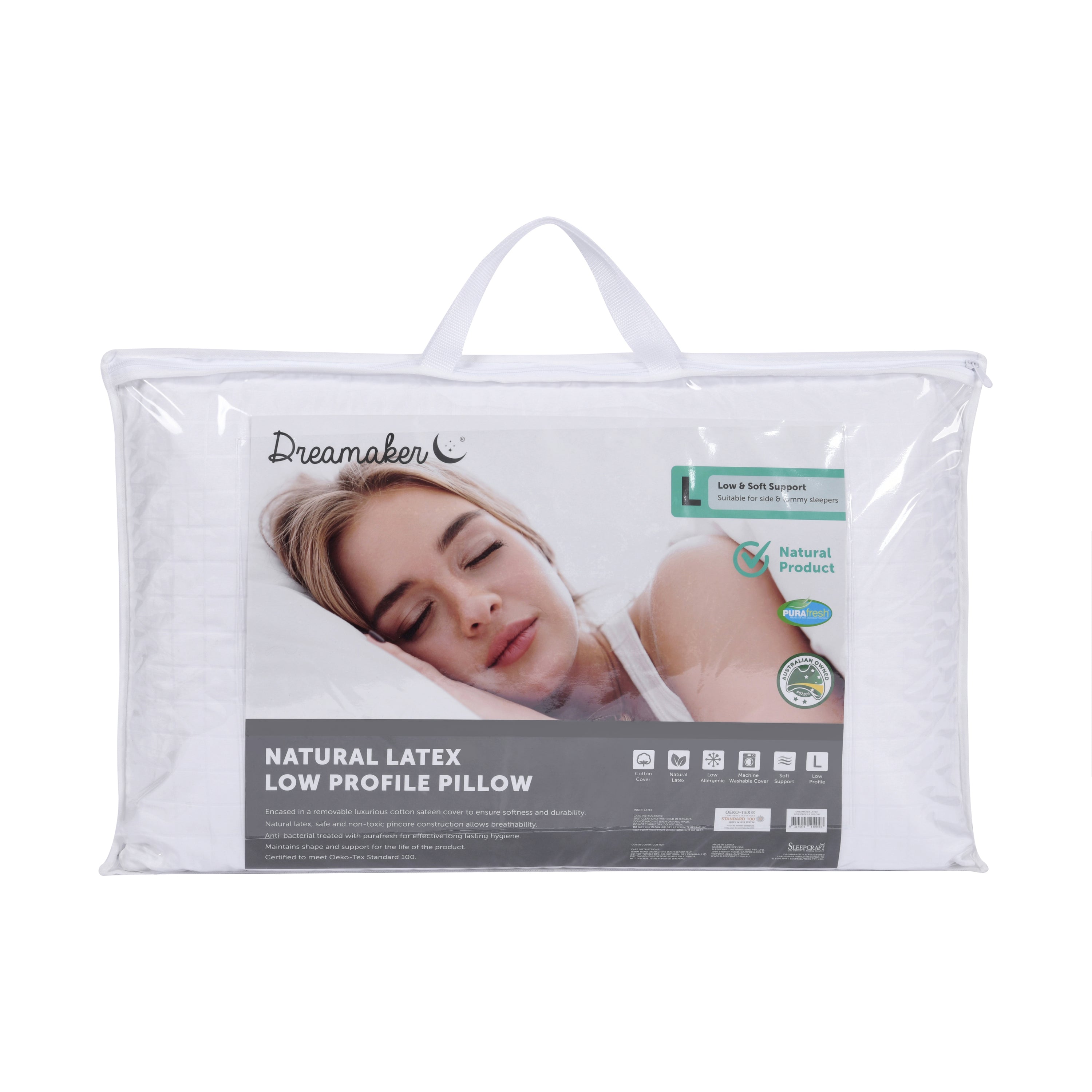Dreamaker Low Profile Latex Pillow