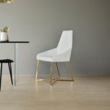 Set of 4 Elegant White PVC Dining Chairs