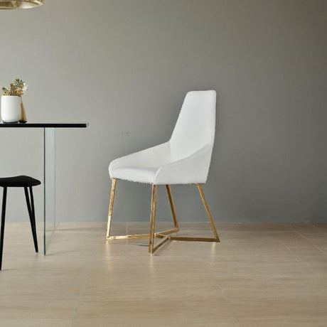 Set of 4 Elegant White PVC Dining Chairs