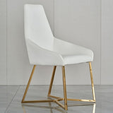 Set of 4 Elegant White PVC Dining Chairs