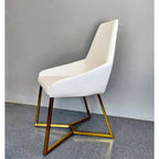 Set of 4 Elegant White PVC Dining Chairs