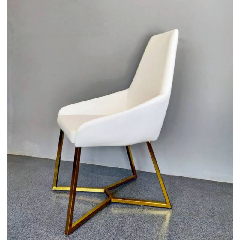 Set of 4 Elegant White PVC Dining Chairs