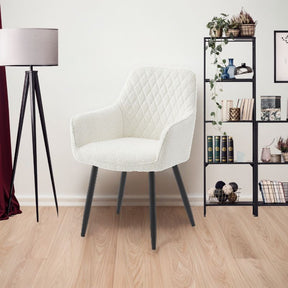 Ivory Fabric Dining Chair Set of Two