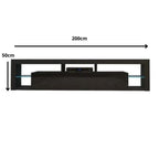 Sleek 200cm Black Modern TV Cabinet