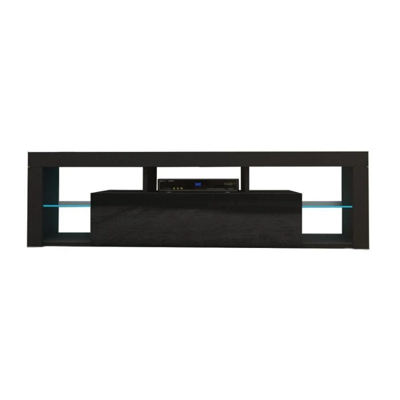 Sleek 200cm Black Modern TV Cabinet