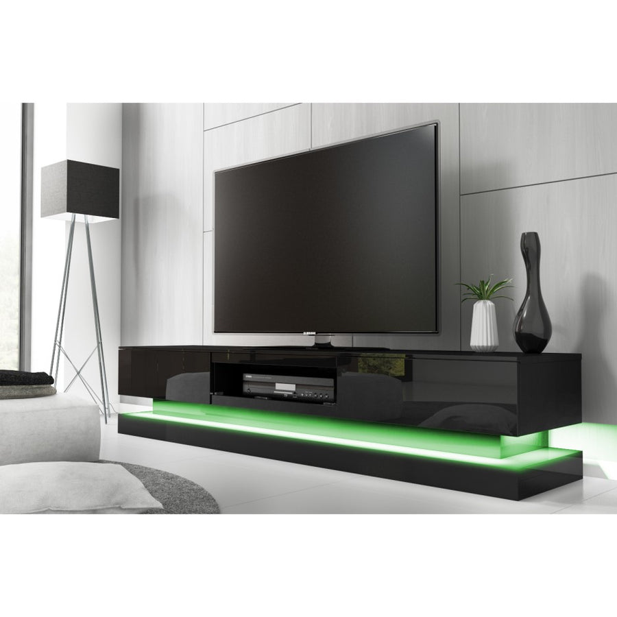 Modern High Gloss LED RGB TV Unit - 220cm
