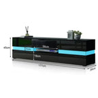 Sleek Black High Gloss TV Entertainment Unit