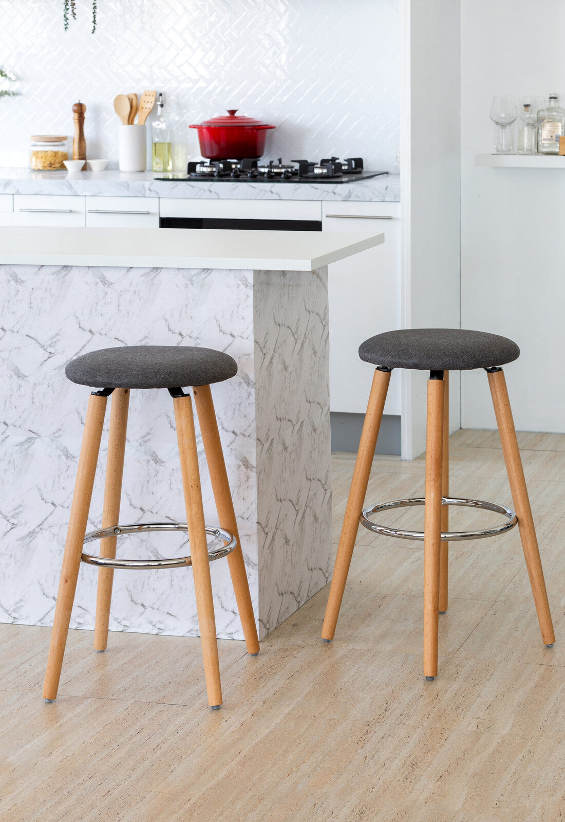 Hacienda Modern Padded Barstools - Set of 2