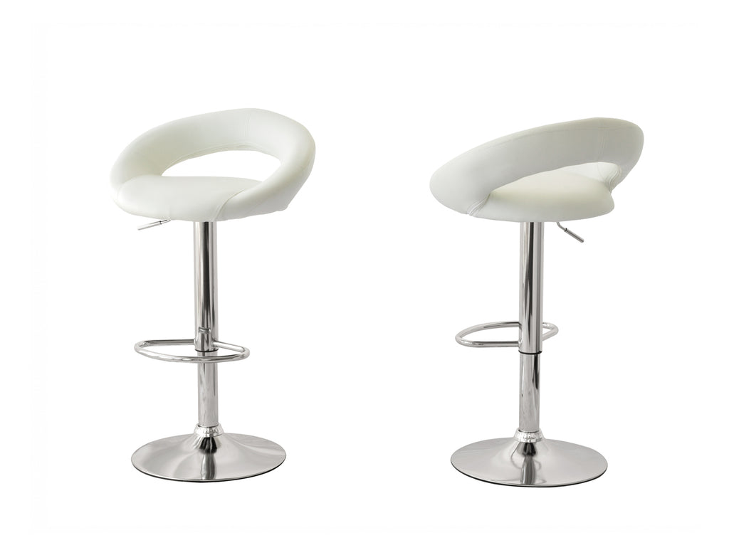 Curve Leather Barstools - Set of Two