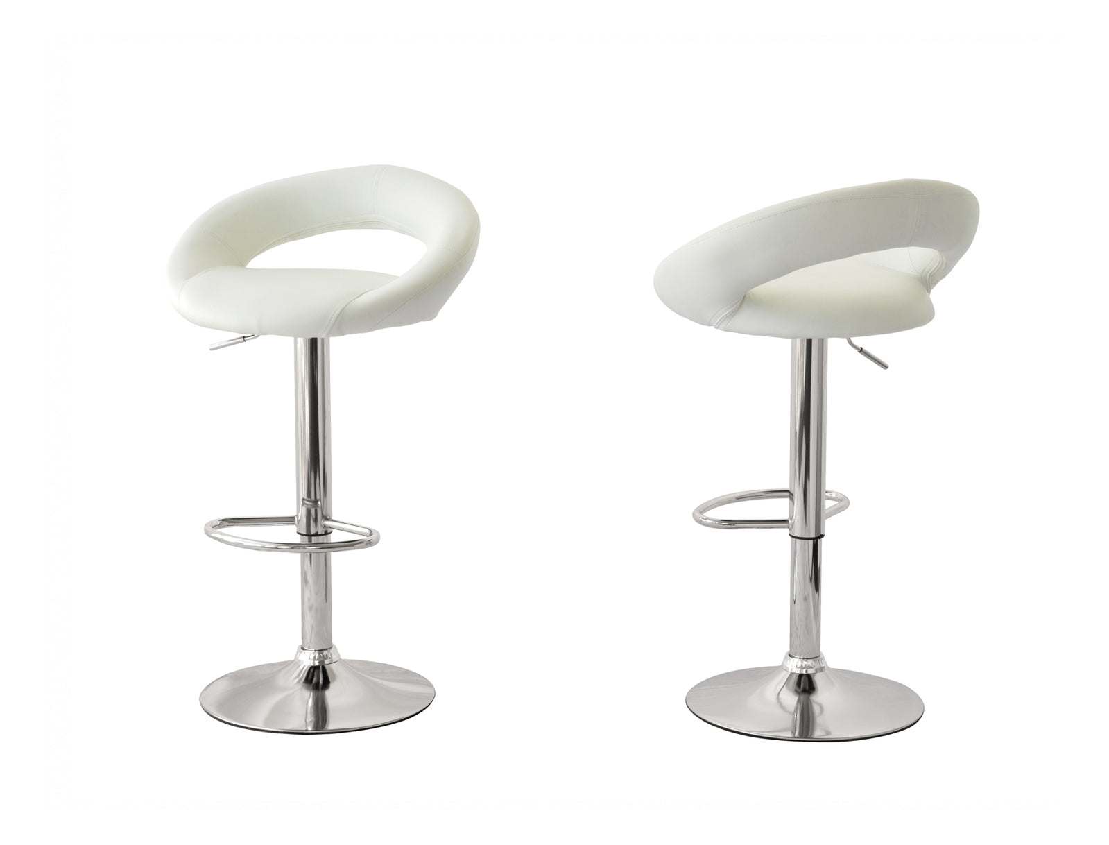 Curve Leather Barstools - Set of Two