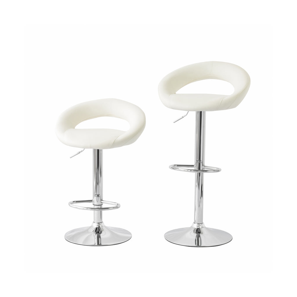 Curve Leather Barstools - Set of Two