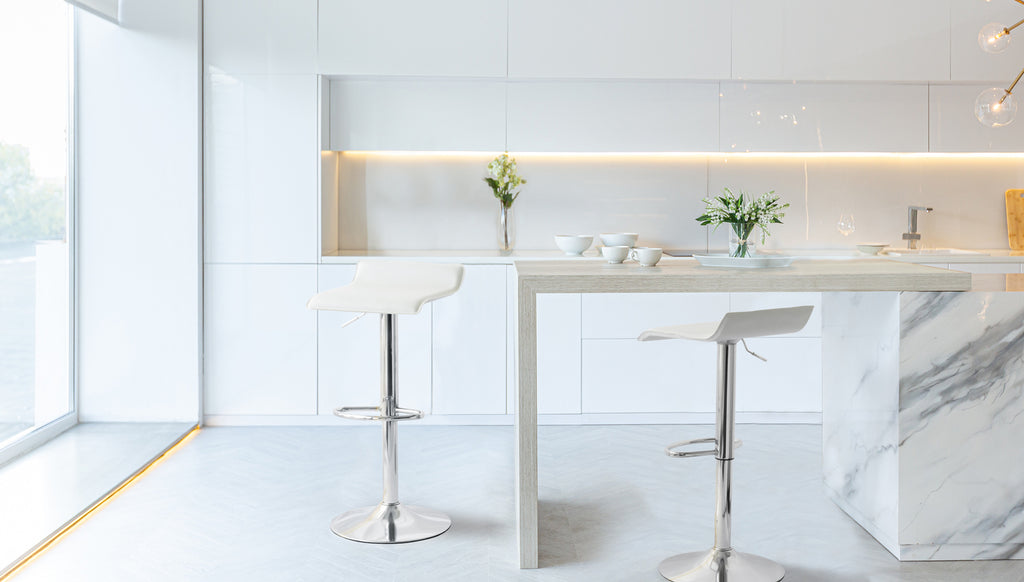 Elegant Leather Barstools with Swivel Seat