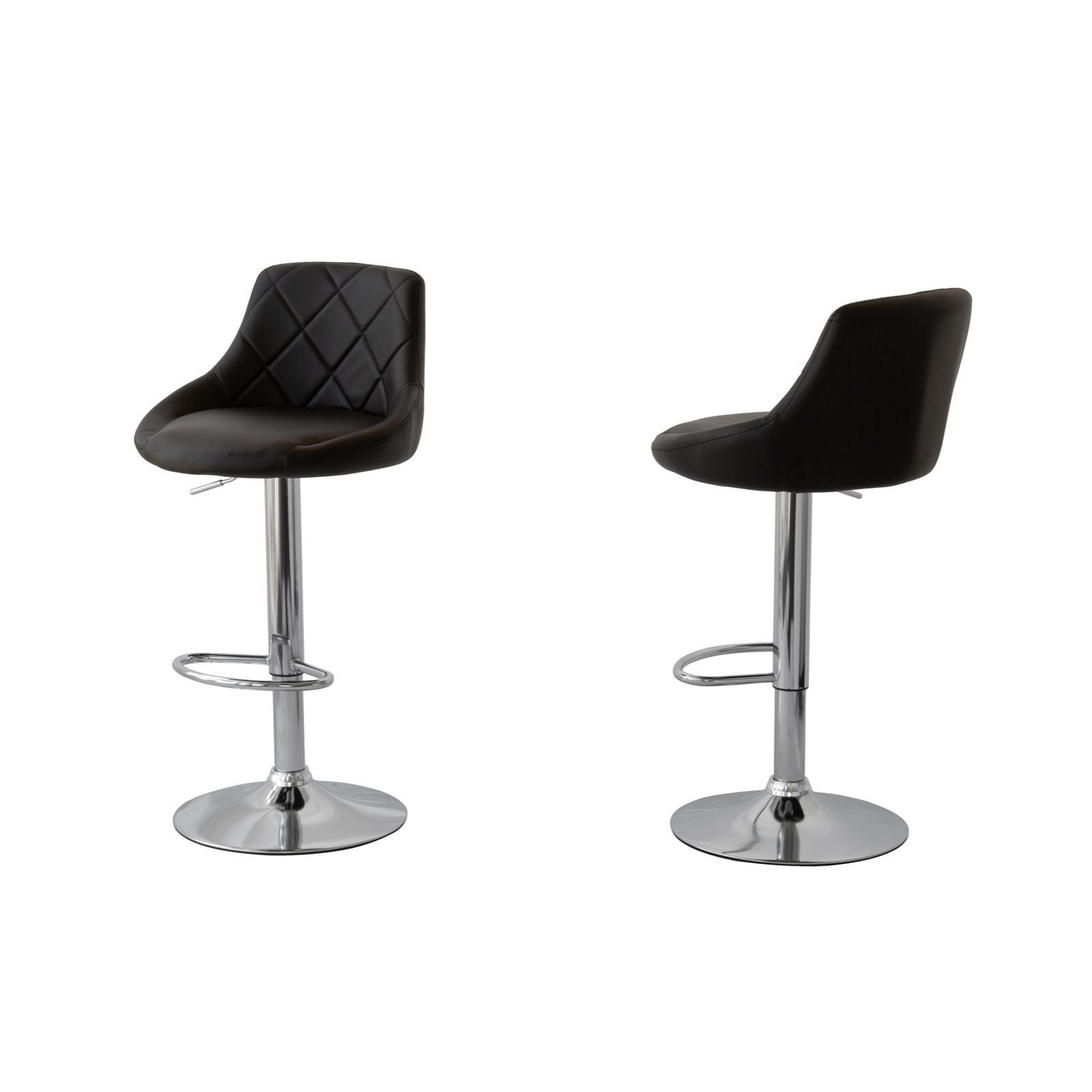 Diamond Style Adjustable Height Barstools - Black