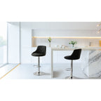 Diamond Style Adjustable Height Barstools - Black