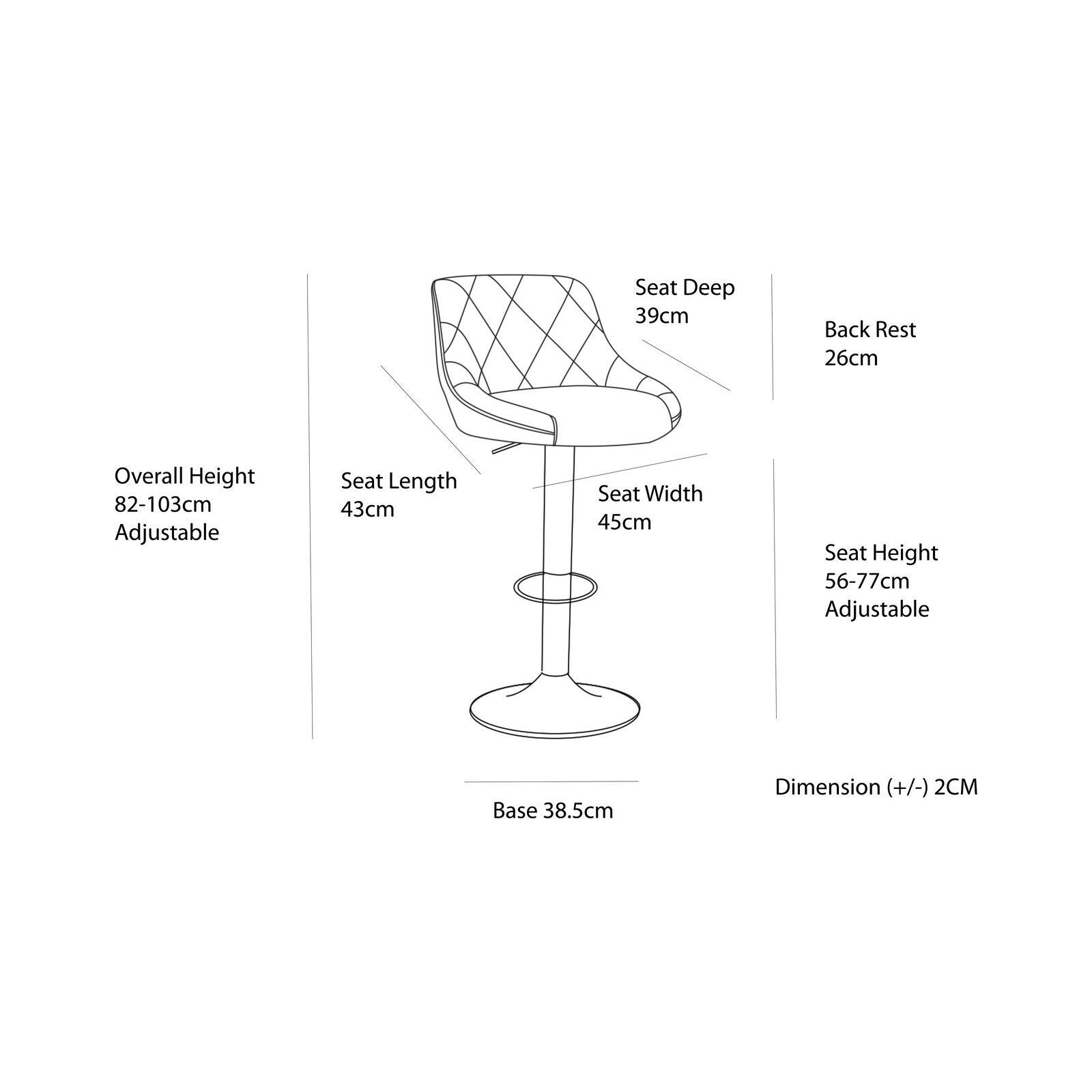 Diamond Style Adjustable Height Barstools - Black